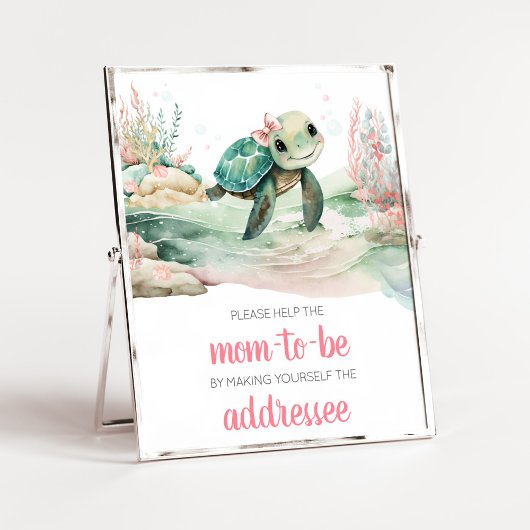 Babydusche-Duschkabine Girl Sea Turtle Poster