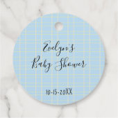 Babydusche Eine Bibliothek Blue bauen Geschenkanhänger (Rückseite)