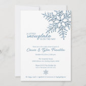 Babydusche Eine kleine Schneeflocke ist unterwegs Einladung (Vorderseite)