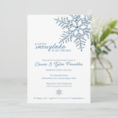 Babydusche Eine kleine Schneeflocke ist unterwegs Einladung (Stehend Vorderseite)