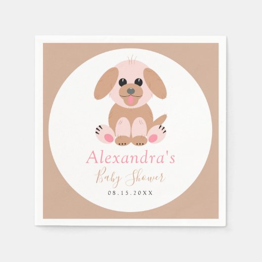 Babydusche Einfache Personalisierte Welpenneutrone Serviette (Vorderseite)