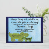 Babydusche einladen, Alligator Babydusche Ankündigung (Stehend Vorderseite)