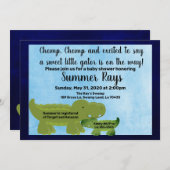 Babydusche einladen, Alligator Babydusche Ankündigung (Vorne/Hinten)