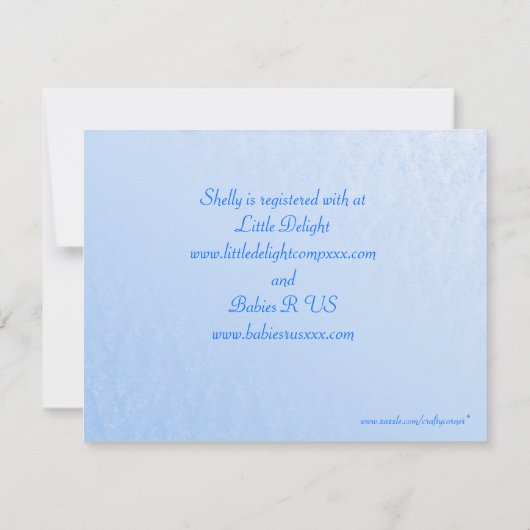 Babydusche einladen einladung (Rückseite)