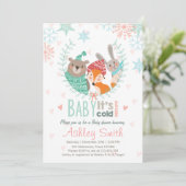 Babydusche einladen Kinderkälte Außenwald Einladung (Stehend Vorderseite)