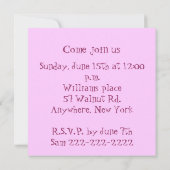 Babydusche Einladend mit niedlicher Schüssel Einladung (Rückseite)