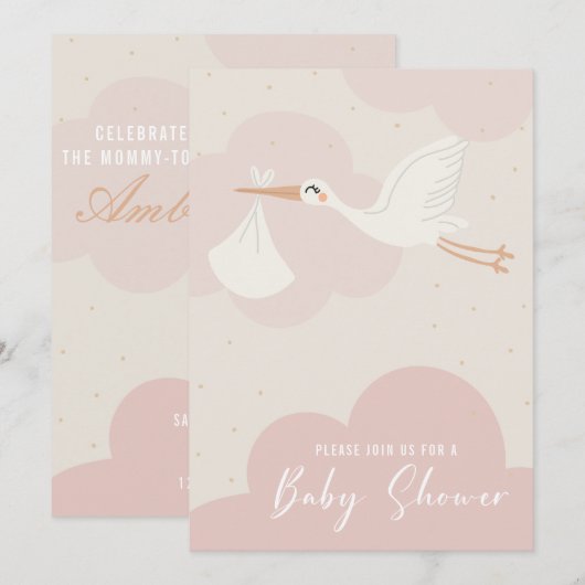 Babydusche Einladung (Vorne/Hinten)