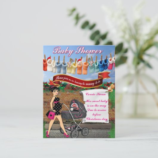 Babydusche Einladung (Stehend Vorderseite)