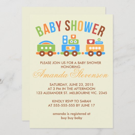 Babydusche Einladung (Vorne/Hinten)