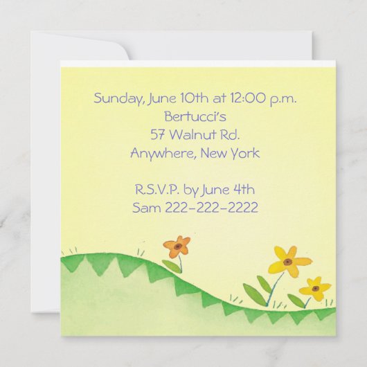 Babydusche Einladung (Rückseite)