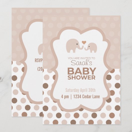 Babydusche Einladung (Vorne/Hinten)