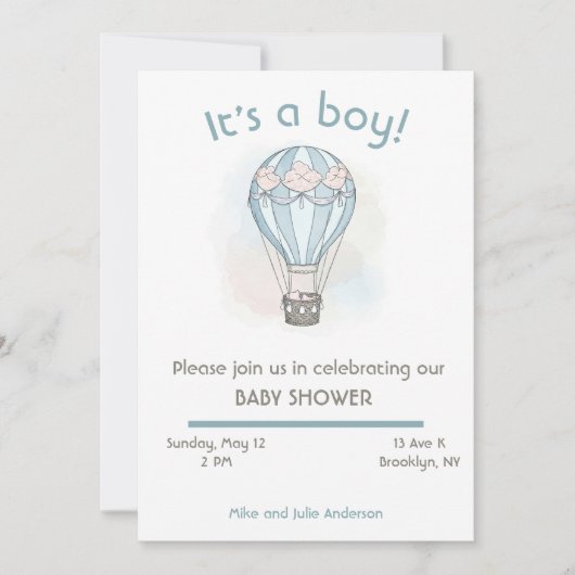 Babydusche Einladung (Vorderseite)