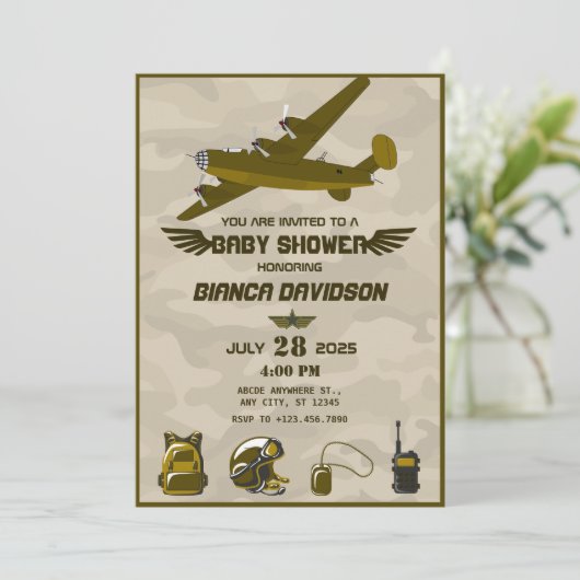 Babydusche Einladung (Stehend Vorderseite)