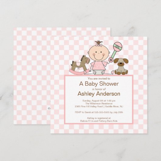 Babydusche Einladung (Vorne/Hinten)