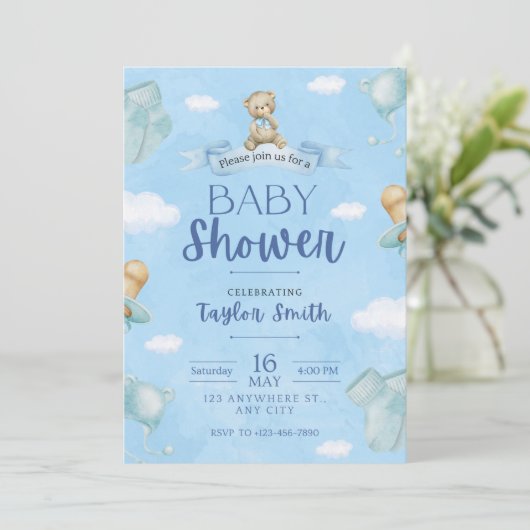 Babydusche Einladung (Stehend Vorderseite)