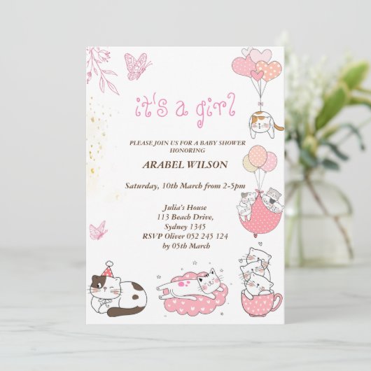 Babydusche Einladung (Stehend Vorderseite)