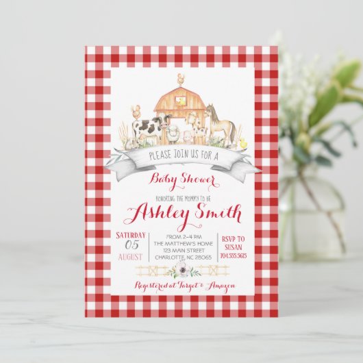 Babydusche Einladung (Stehend Vorderseite)