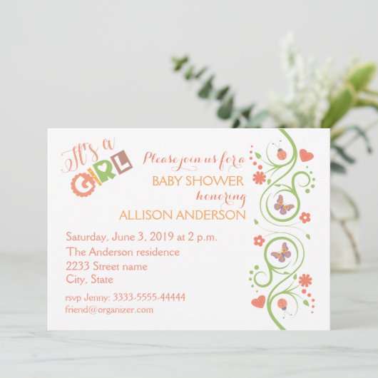 Babydusche Einladung (Stehend Vorderseite)