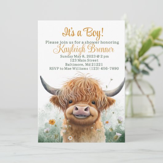 Babydusche Einladung (Stehend Vorderseite)