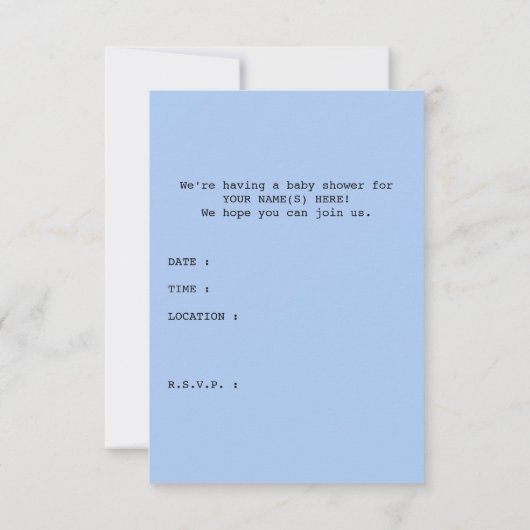 Babydusche Einladung (Rückseite)