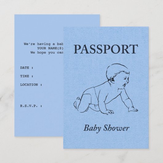 Babydusche Einladung (Vorne/Hinten)