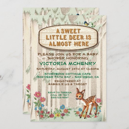 Babydusche Einladung (Vorne/Hinten)