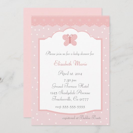 Babydusche Einladung (Vorne/Hinten)