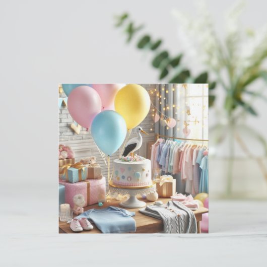 Babydusche Einladung (Stehend Vorderseite)