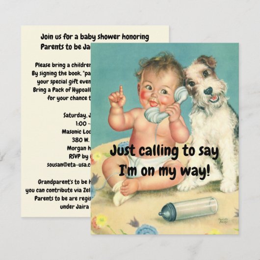 Babydusche Einladung (Vorne/Hinten)