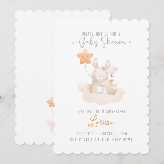 Babydusche Einladung (Vorne/Hinten)