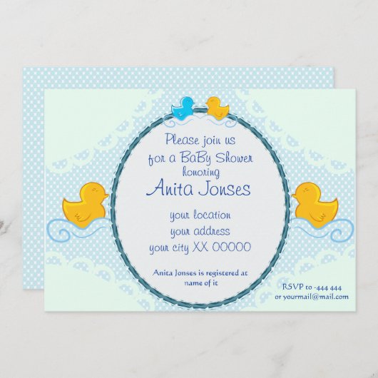 Babydusche Einladung (Vorne/Hinten)