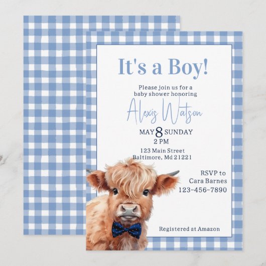 Babydusche Einladung (Vorne/Hinten)