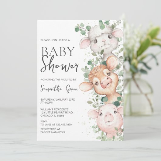 Babydusche Einladung (Stehend Vorderseite)