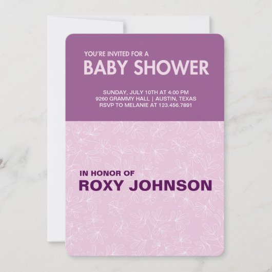 Babydusche Einladung (Vorderseite)