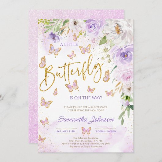 Babydusche Einladung (Vorne/Hinten)