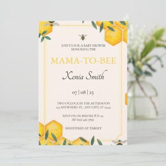 Babydusche Einladung (Stehend Vorderseite)