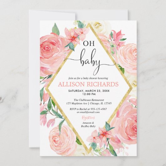 Babydusche Einladung (Vorderseite)