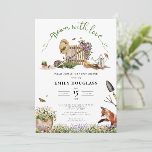 Babydusche Einladung (Stehend Vorderseite)