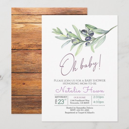 Babydusche Einladung (Vorne/Hinten)