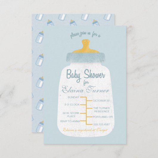 Babydusche Einladung (Vorne/Hinten)