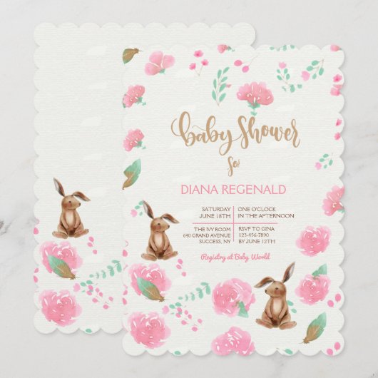 Babydusche Einladung (Vorne/Hinten)