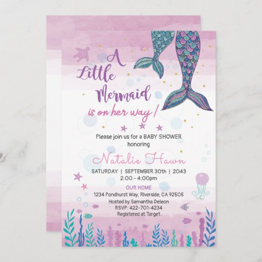 Babydusche Einladung (Vorne/Hinten)