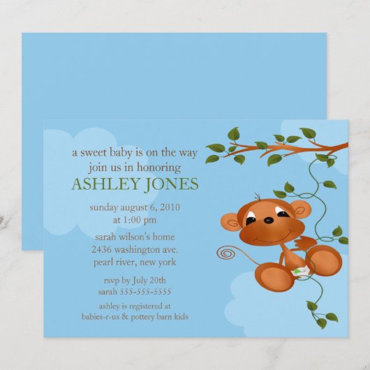 Babydusche Einladung (Vorne/Hinten)