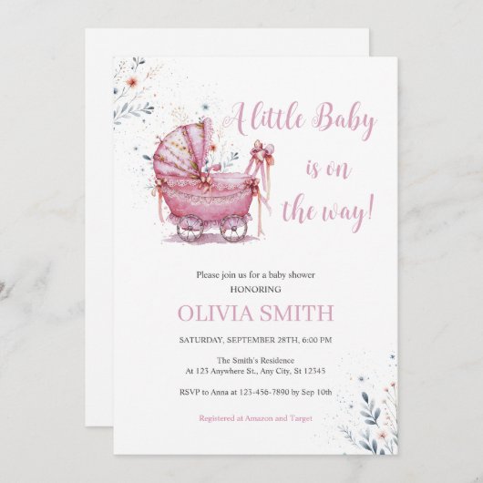 Babydusche Einladung (Vorne/Hinten)