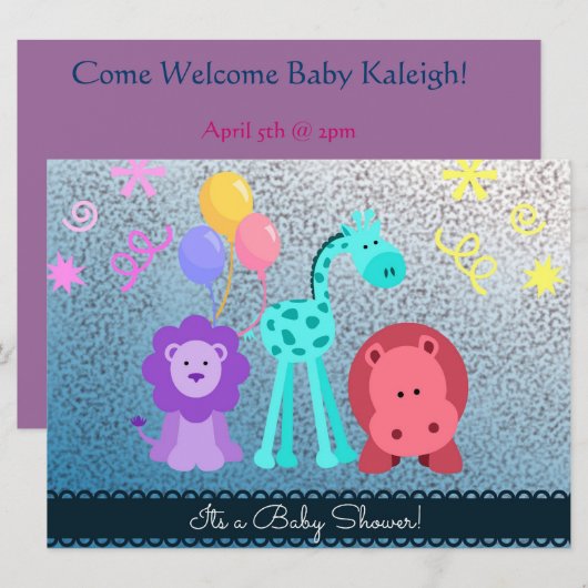 Babydusche Einladung (Vorne/Hinten)