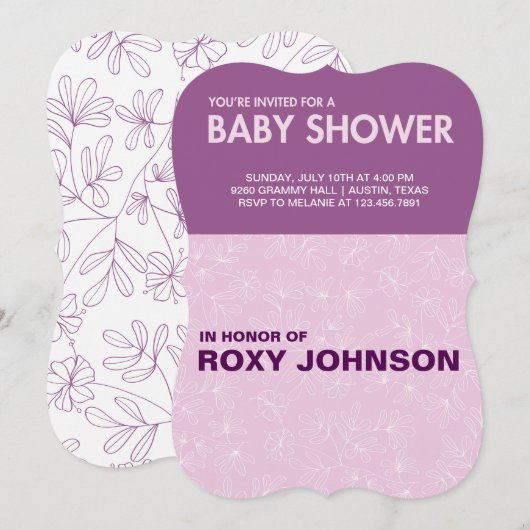 Babydusche Einladung (Vorne/Hinten)