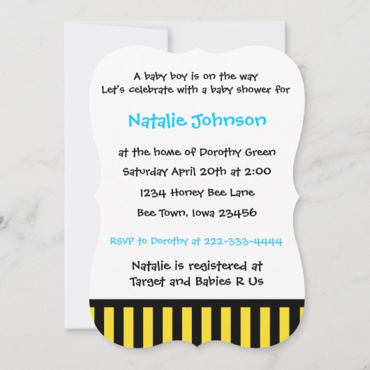 Babydusche Einladung (Rückseite)