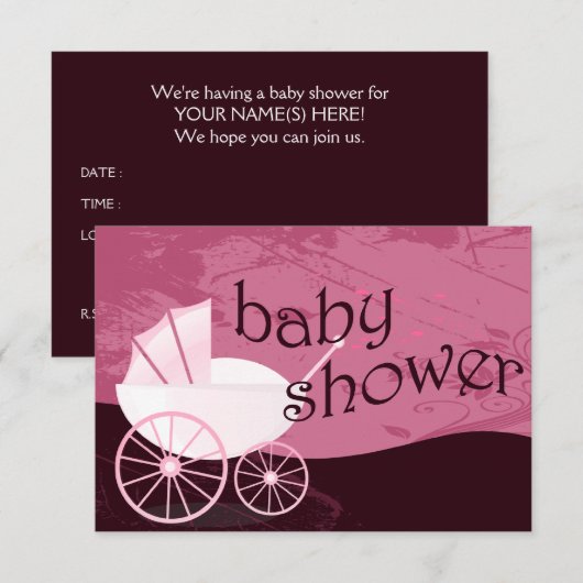 Babydusche Einladung (Vorne/Hinten)