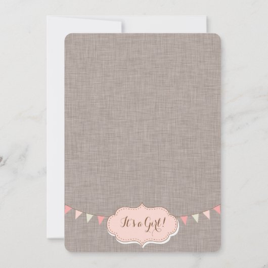 Babydusche Einladung für Mädchen mit Mason Jar (Rückseite)