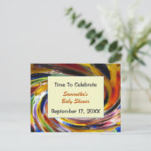 Babydusche Einladung Geschlecht neutrale Farbe Postkarte (Stehend Vorderseite)